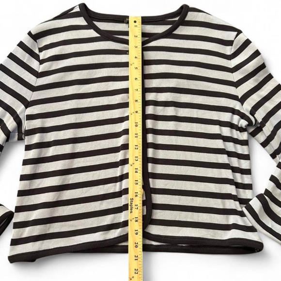 Ann Taylor Striped Blue Cardigan XXL Gold Button Cotton 2025 Preppy Quiet Luxury - Picture 8 of 9
